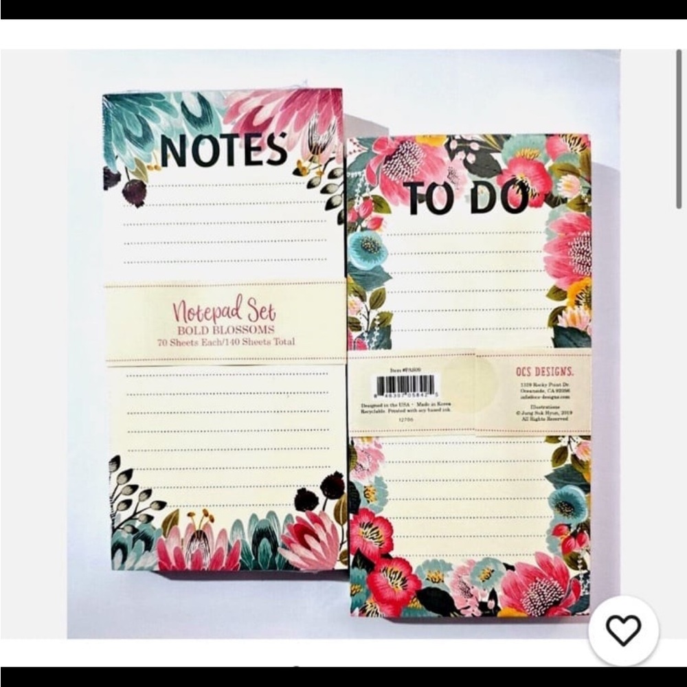 Floral Notepad Set - Bold Blossoms